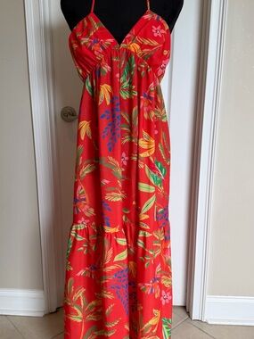 Chelsea & Violet Coral Smocked Waistband Maxi